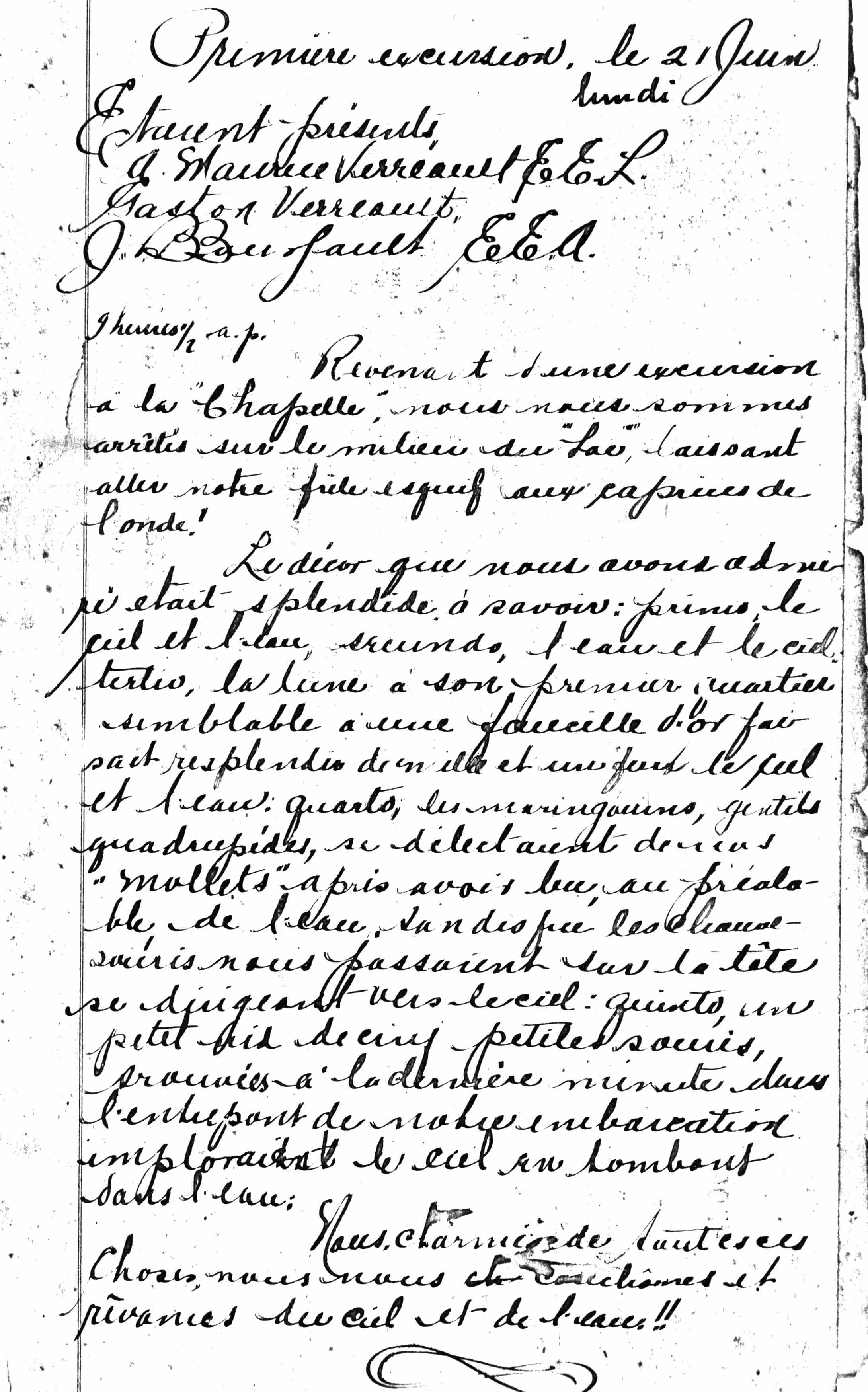 Photocopy of a document written with feather-penned ink.