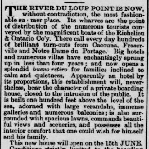 Reproduction d’une petite annonce rédigée en anglais, tirée d’un journal ancien.